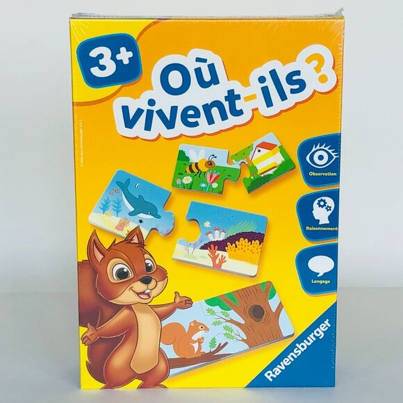 New Sealed Ravensburger Game Jeu Où vivent-ils ? (Where do they live?) French - Picture 3 of 13